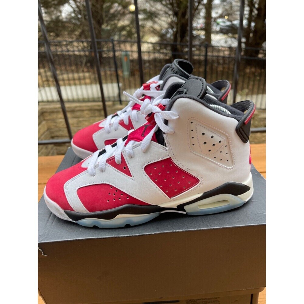 Nike Air Jordan 6 Retro GS 'Carmine' 384665-106 Youth Size US:6.5Y - VNDS